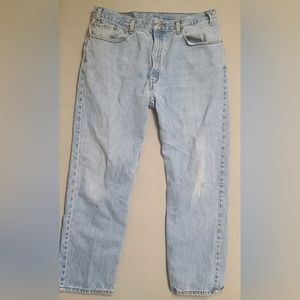 Levi's 505 Men's Jeans Size 38x30 Light Blue Regular Fit Straight Leg Denim